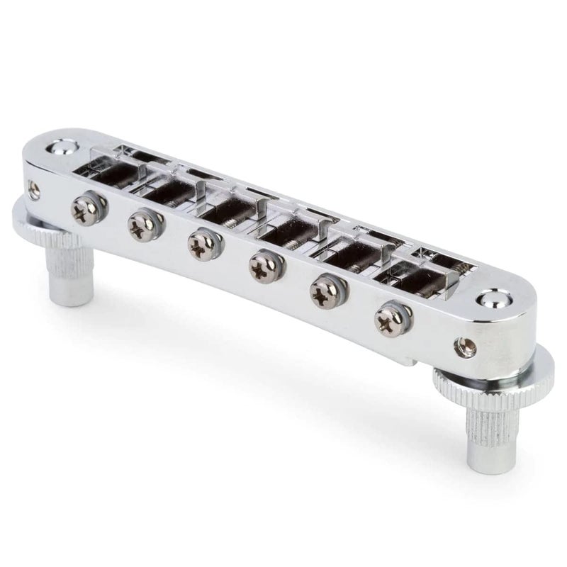 TonePros Locking Tune-o-matic (small posts) Notched Saddles Chrome - Image 2